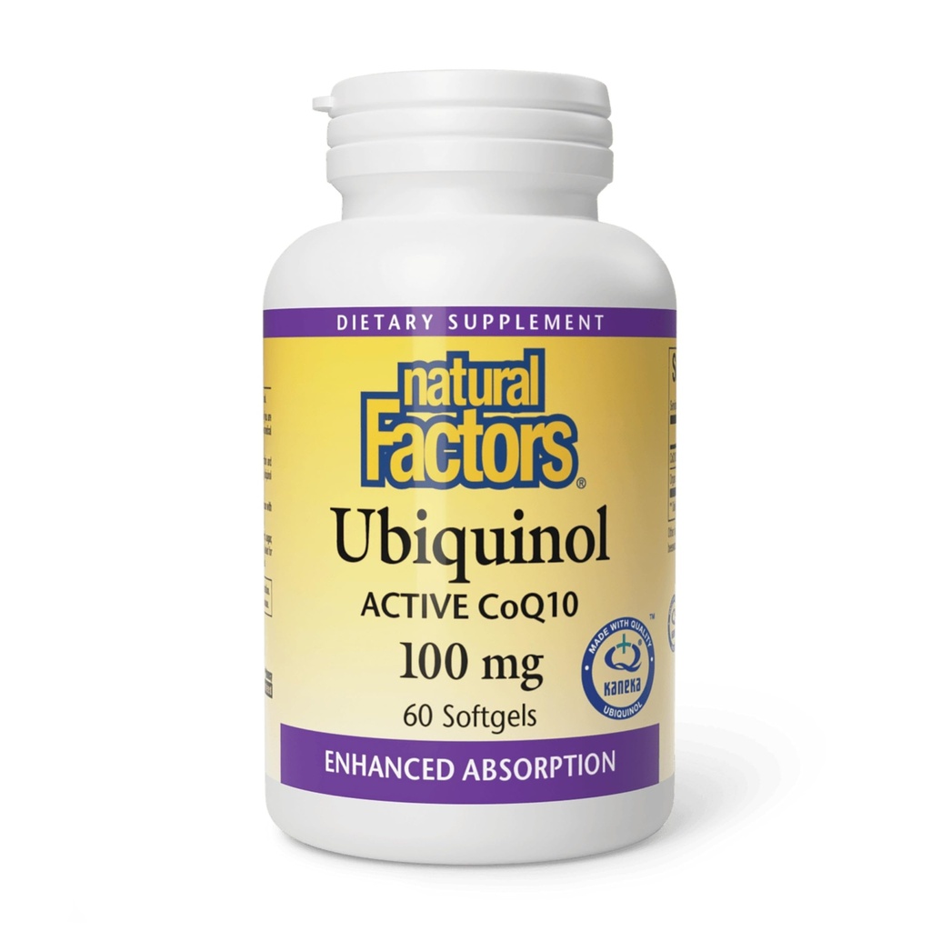 자연적인 요인 Ubiquinol 100 mg - 지원 심장 건강 & 자연적인 활력 - 우량한 흡수를 가진 산화 방지제 지원 보충교재 - Flaxseed 기름을 가진 에너지 지원 - 60 Softgels (60의 서빙)