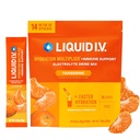액체 I.V.® Hydration Multiplier +Immune 지원 - Tangerine | 전자 분말 음료 혼합 | 1 팩 (14 인분)