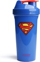 Smartshake Lite Justice League Superman Protein Shaker Bottle 800ml - BPA는 단백질 분말 DC Comics Blue Water Bottle Superman 선물을위한 무료 누설 체육관 단백질 쉐이크 병