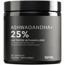 Ashwagandha - 매우 높은 효능 40 : 1 25% withanolides를 가진 추출물 - 인도에서 수확한 야생 - 높게 집중된 & 제3자 실험실 - 60의 캡슐