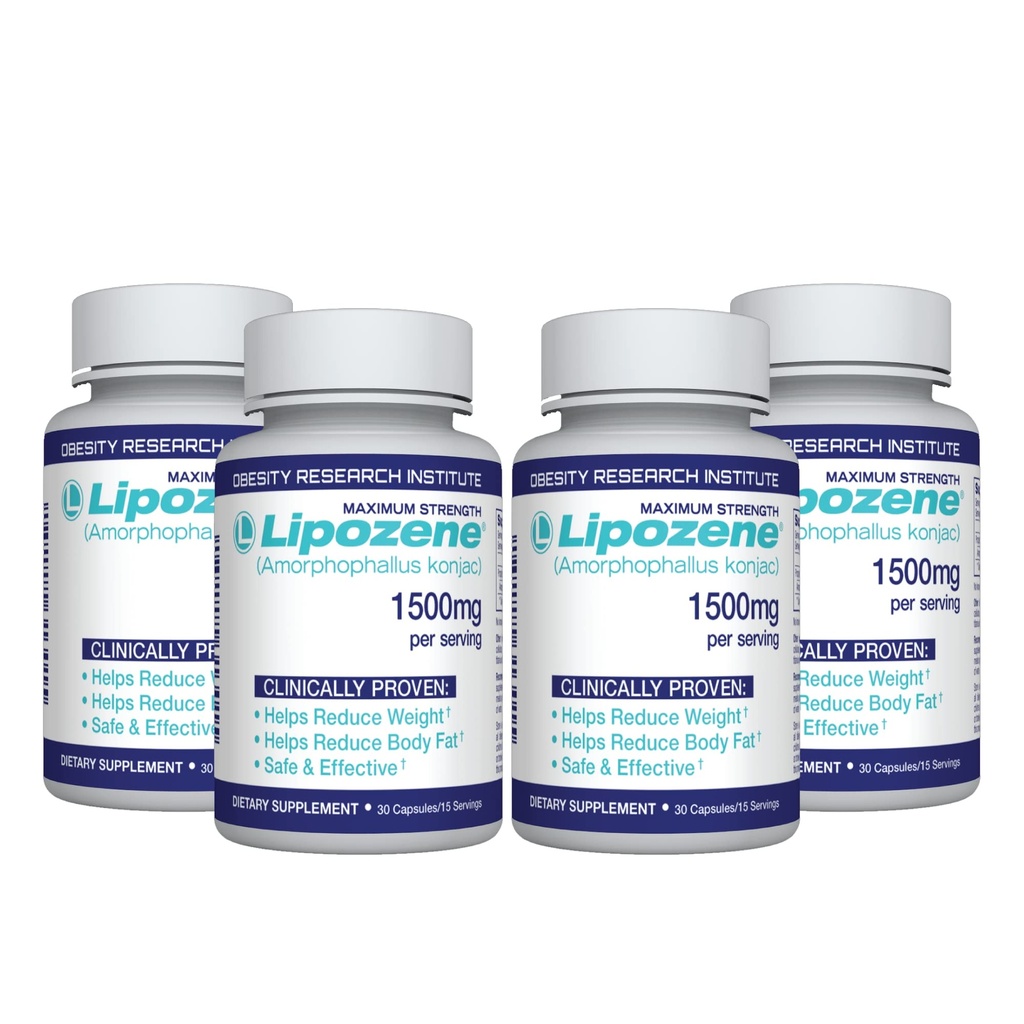 Lipozene 다이어트 알약 - 체중 감량 보충 - 30 캡슐의 4 병 각각, 총 120 캡슐!