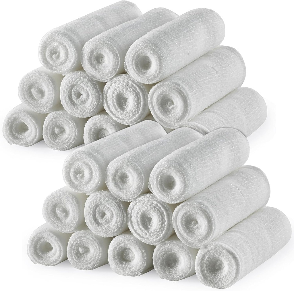 MEDca Gauze 붕대 롤 - (24 팩) 4 롤 당 x 4.1 야드, 부상과 응급 처치 키트 (4 인치, 24 PC)의 모든 유형에 대 한 포장 의료 학년 스트레치