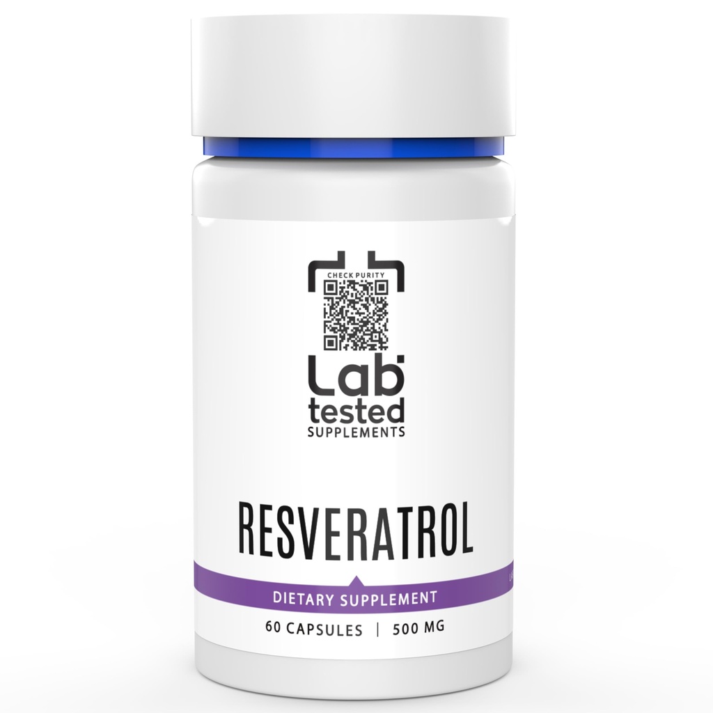 Trans-Resveratrol - 60 500mg 캡슐 - 3rd 파티 COA는 모든 Lot #로 제공 - 순수한 Resveratrol - 필러 없음