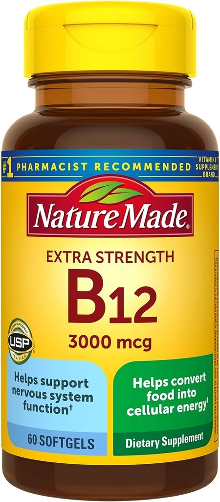 여분 힘 비타민 B12 3000 mcg Softgels의 60 조사
