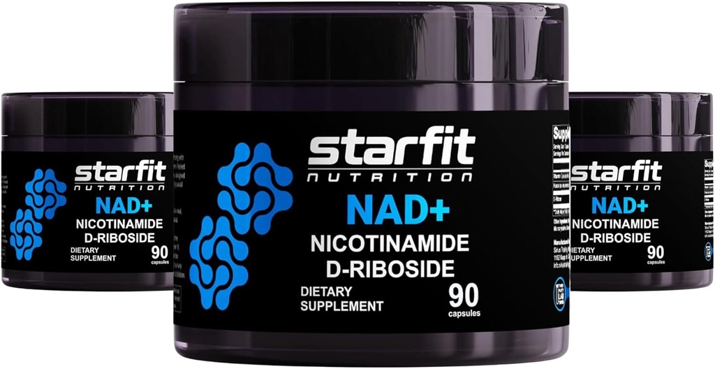 STARFIT - Nicotinamide D-Riboside, NAD + 지원을위한 니코틴 아미드 Riboside 수준, 초점 및 에너지 보충교재, 대사 지원 Nicotinamide Riboside NAD 보충교재, 270의 캡슐