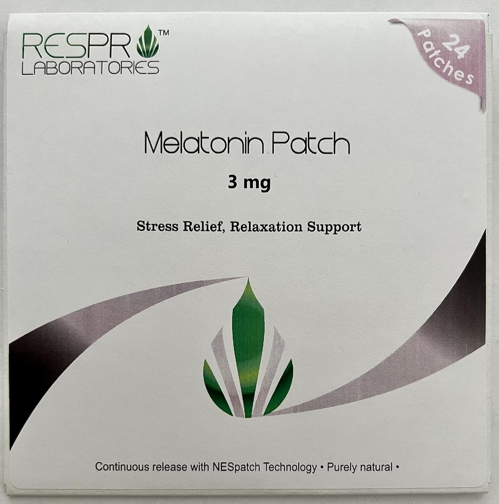 Respro Labs 천연 멜라토닌 패치, 3 mg ( 패치 당) 연속 릴리스 - 24 패치