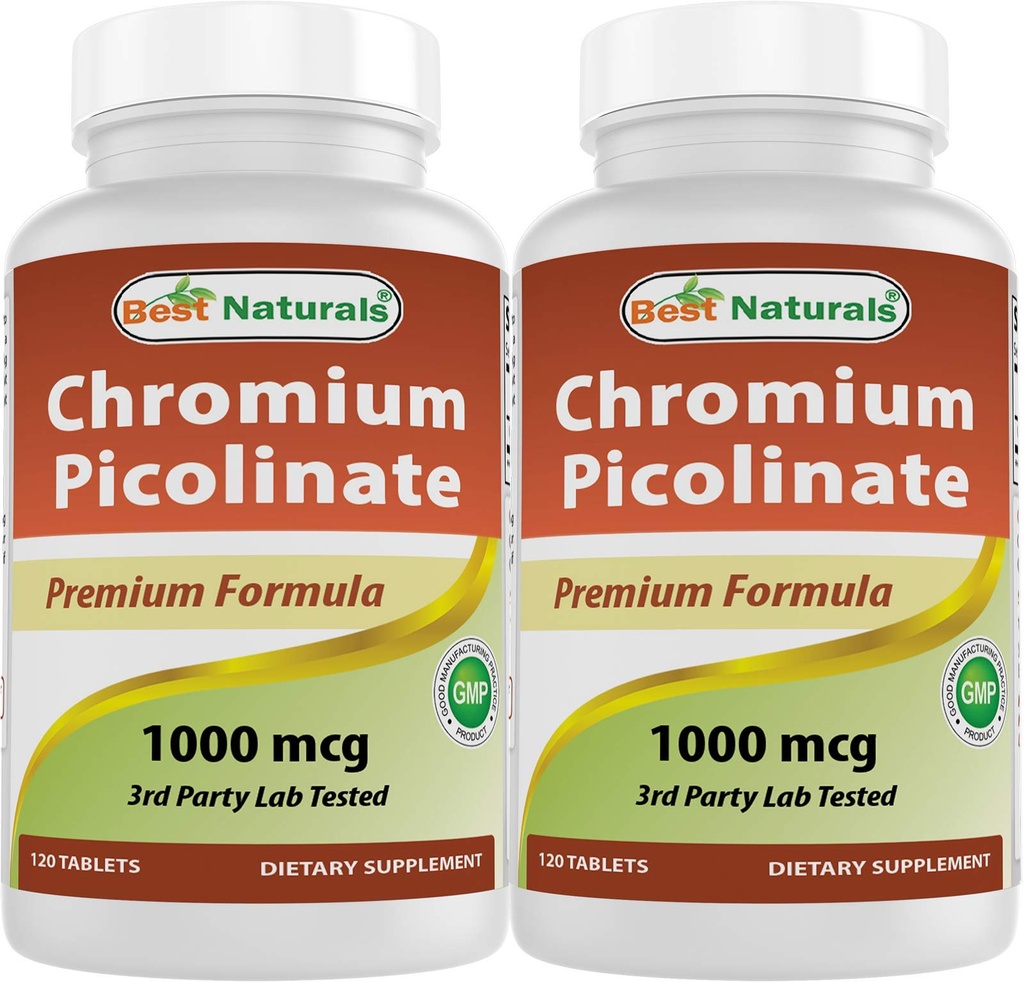 제일 자연적인 크롬 Picolinate 1000 mcg 120의 정제 (120의 조사 2)의 포장)
