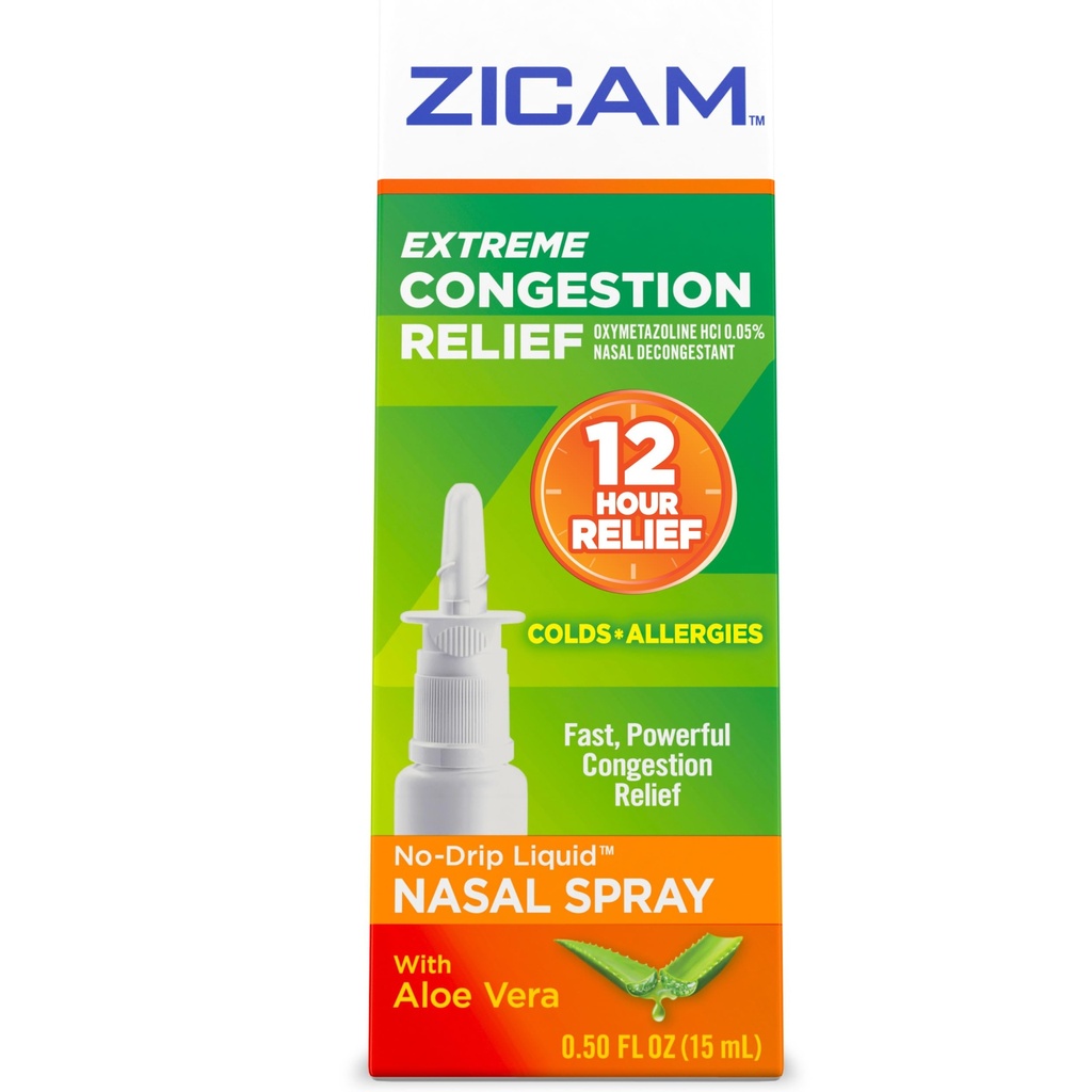 Zicam Extreme Congestion Relief No-Drip Liquid Nasal Spray 와 Soothing Aloe Vera, 0.5 Ounce