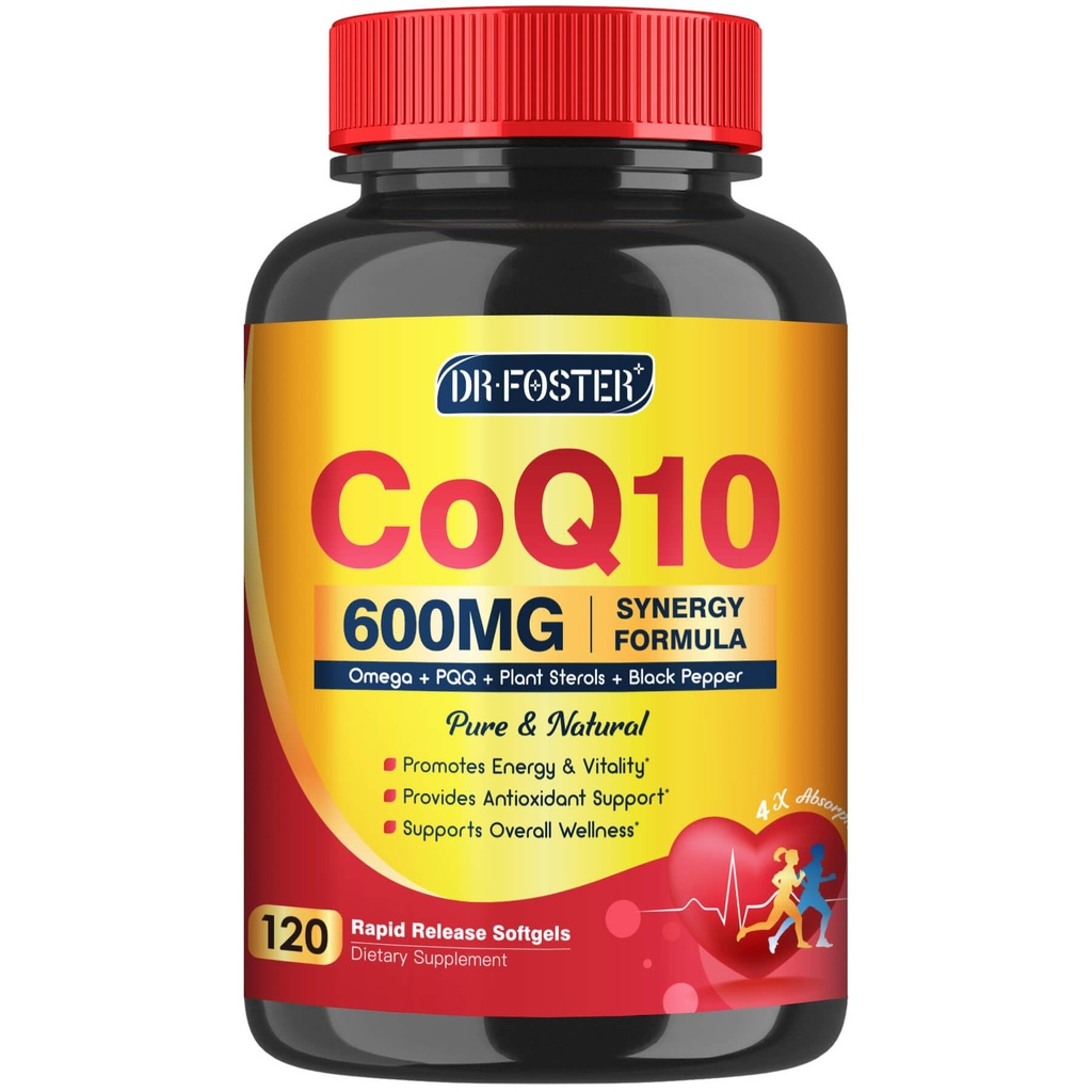 CoQ10 600 mg Softgels CoQ10 보충교재 - 오메가 3 & PQQ & 비타민 E, CoQ10 400mg Softgels, 60의 서빙을 가진 CQ10 코엔자임 Q10