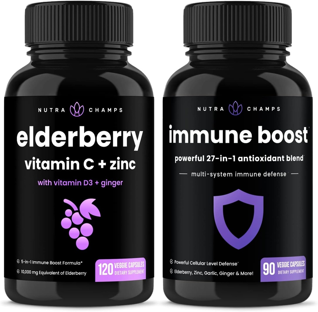 NutraChamps Elderberry와 (2 팩) 면역 부스트 번들