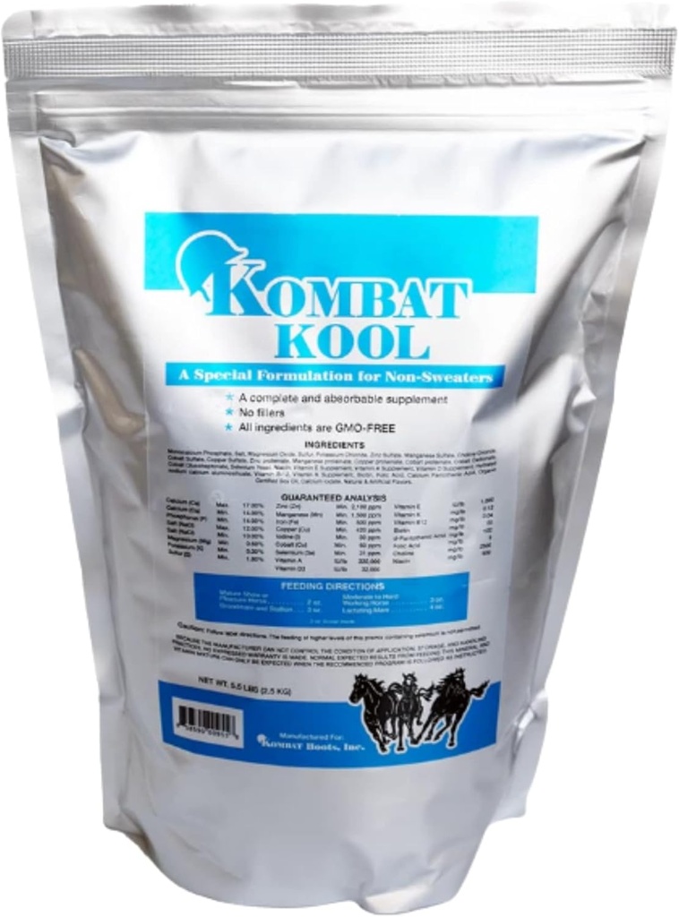 Kombat Kool 건강 보충교재, Equine 분말 5lb 부대, Non-Sweaters를 위한 특별한 정립