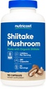 Nutricost 유기 Shiitake 버섯 캡슐 1000mg, 90 서빙 - CCOF 인증 유기, 채식, 글루텐 무료, 캡슐 당 500mg, 180 캡슐