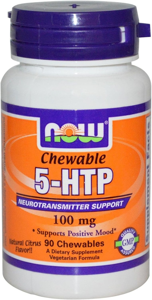 지금 음식 5-HTP Chewable 자연적인 감귤류 - 100 mg - 90 Chewables