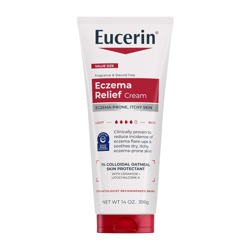 Eucerin Eczema 기복 몸 크림, 콜로이드 Oatmeal, Ceramide-3 및 Licorice 뿌리 추출물, 14 Oz 관을 가진 Eczema 크림