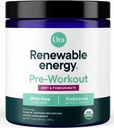 Ora Organic Pre Workout Powder for Men and Women Berry Beet flavor- Vegan Certified Organic, Soy-Free, Dairy-Free, Gluten-Free- 여성 및 남성을위한 Jitter-Free Energy Boost 제공, 20 서빙