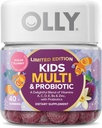 OLLY Kids Multivitamin & Probiotic, 한정판, 소화 지원, 비타민 A, D, C, E, B, 아연, 화학 보충제, 설탕 통통 - 40ct