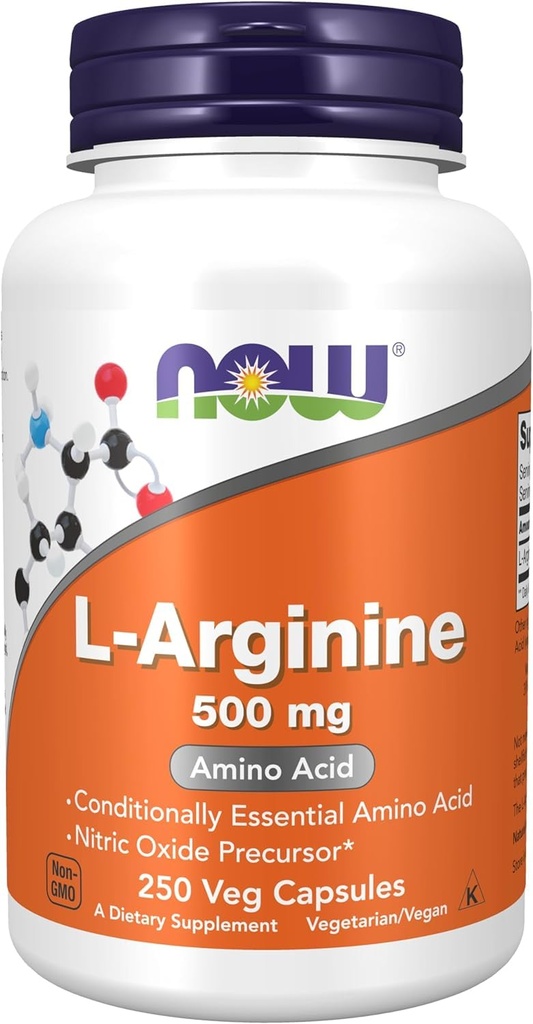 지금 L 아르기닌 500 mg, 250 Veg 캡슐 (포장은 변화할지도 모릅니다