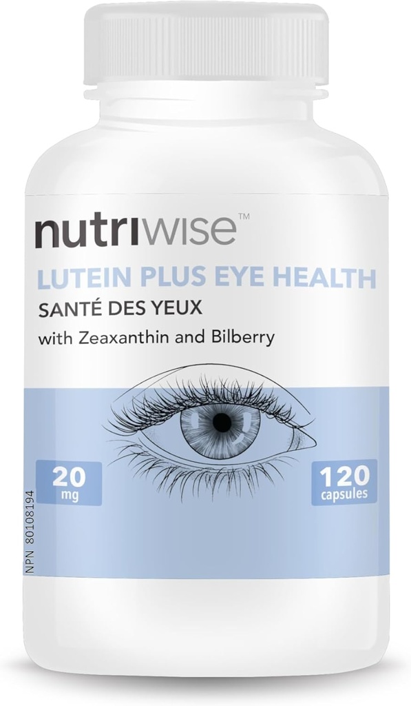 NutriWise Lutein Plus 항 산화제 (Bilberry Zeaxanthin Lutein)