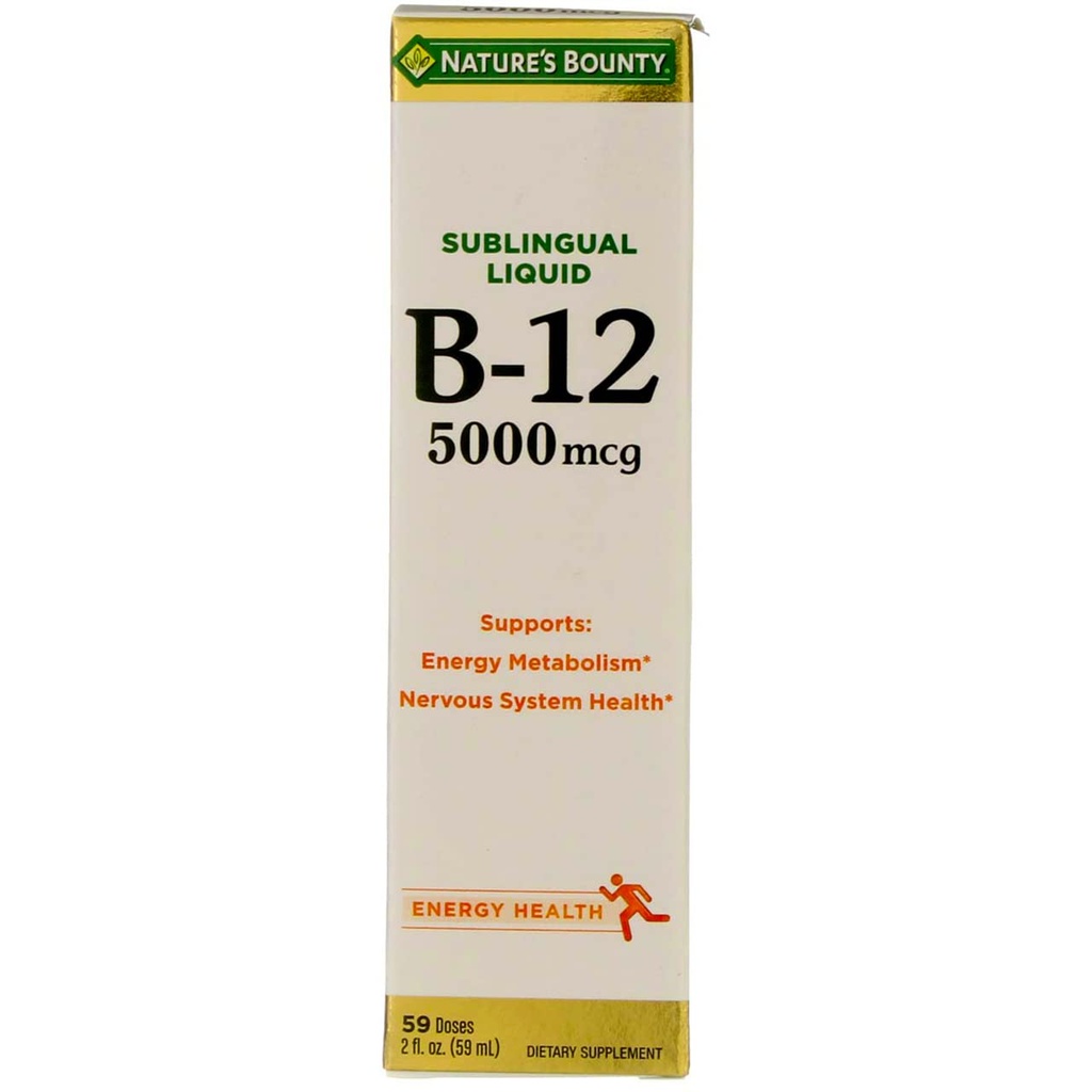 자연의 Bounty B-12 5000 mcg 서브 언어 액체 에너지 건강 2 온스 (4의 팩)