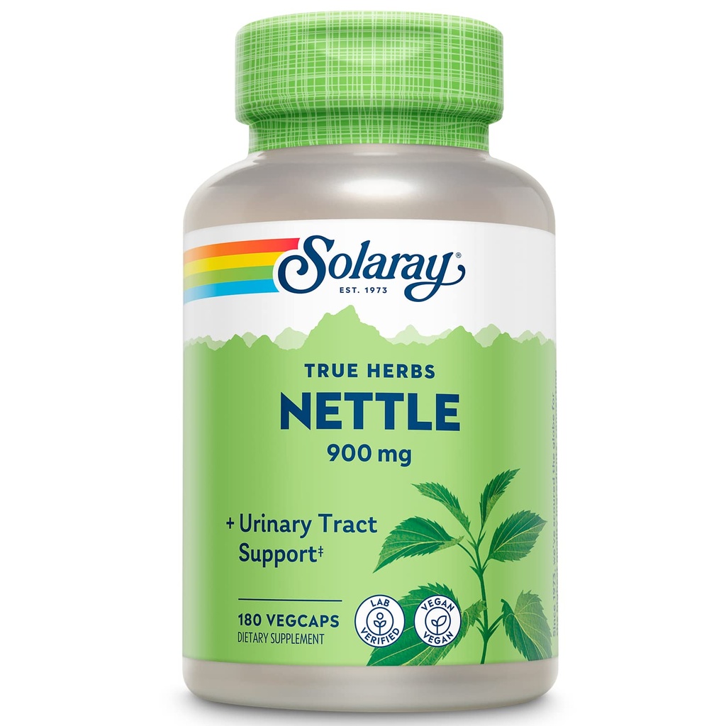 건강한 알레르기 응답 & 호흡 웰니스 180 CT를 위한 SOLARAY Nettle 잎 450mg 건강한 신장, Urinary & 전립선 지원 전통적인 사용