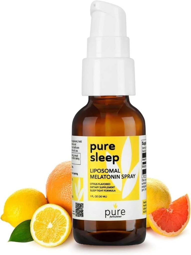 수면 Liposomal 멜라토닌 스프레이 - 구강 수면 스프레이 빠른 행동 수면 보조 및 면역 지원 - 감귤류 맛, 알코올 - 무료, 글루텐 - 무료 - 성인 및 어린이를위한 30ml 멜라토닌