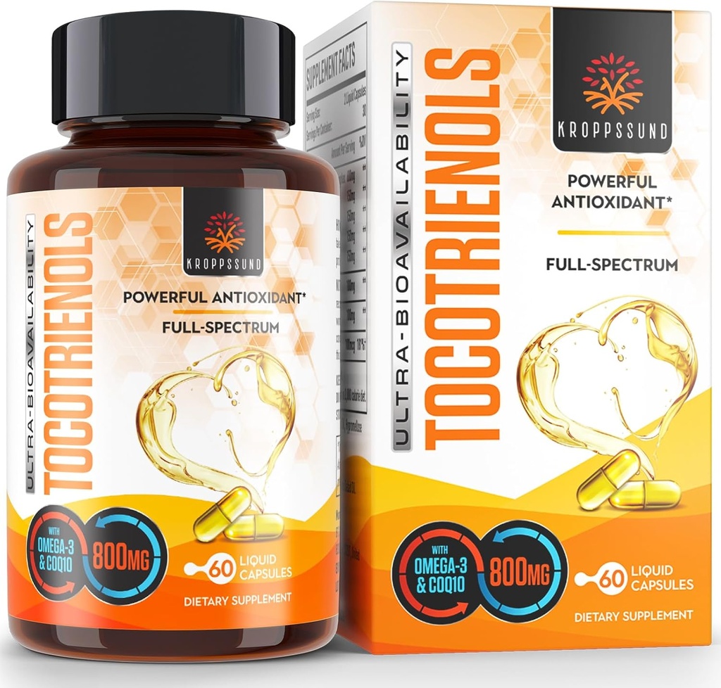 Kroppssund Tocotrienols 800mg 보충교재 | 비타민 E Tocotrienols에서 부유한 - 60의 액체 캡슐