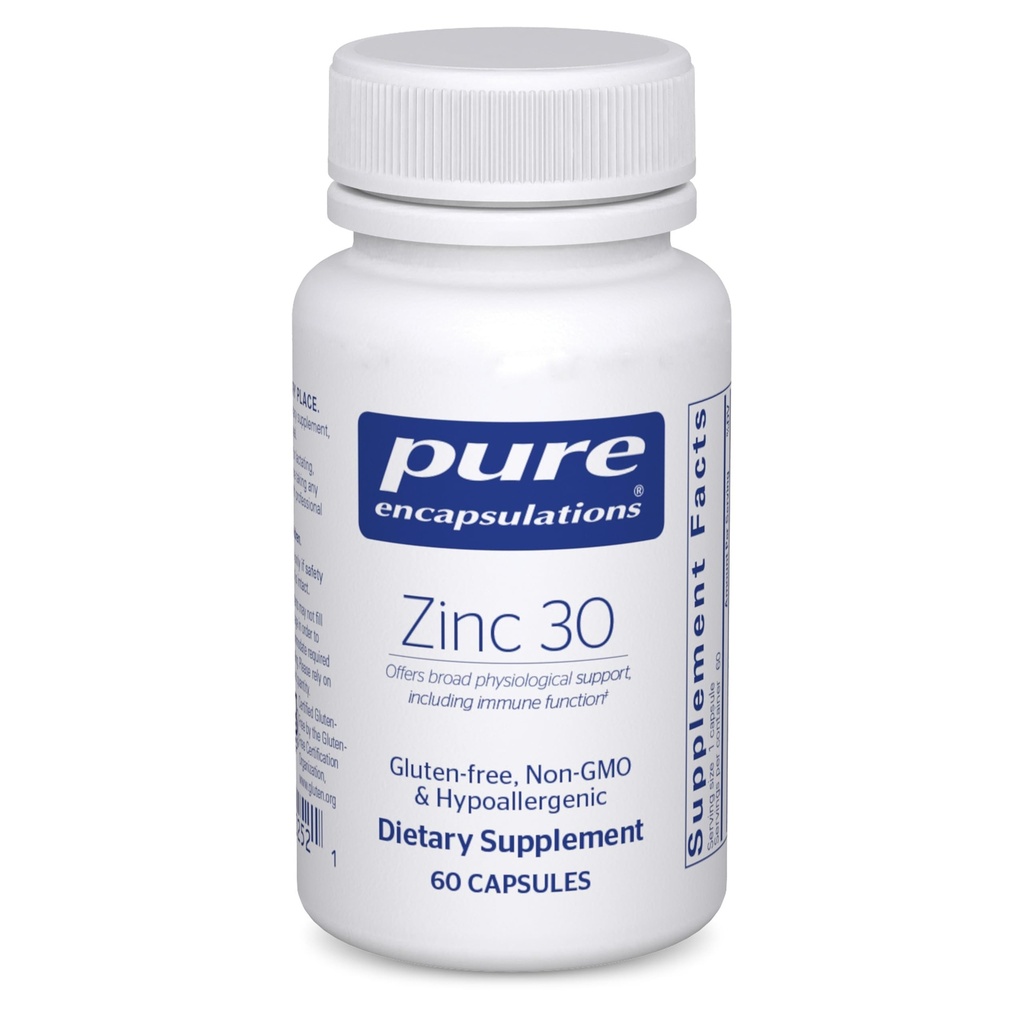 순수한 캡슐화 아연 30 mg - Immune 시스템 지원, 성장 및 개발 및 Wound Healing*에 대한 보충 아연 Picolinate 30 mg - 60 캡슐