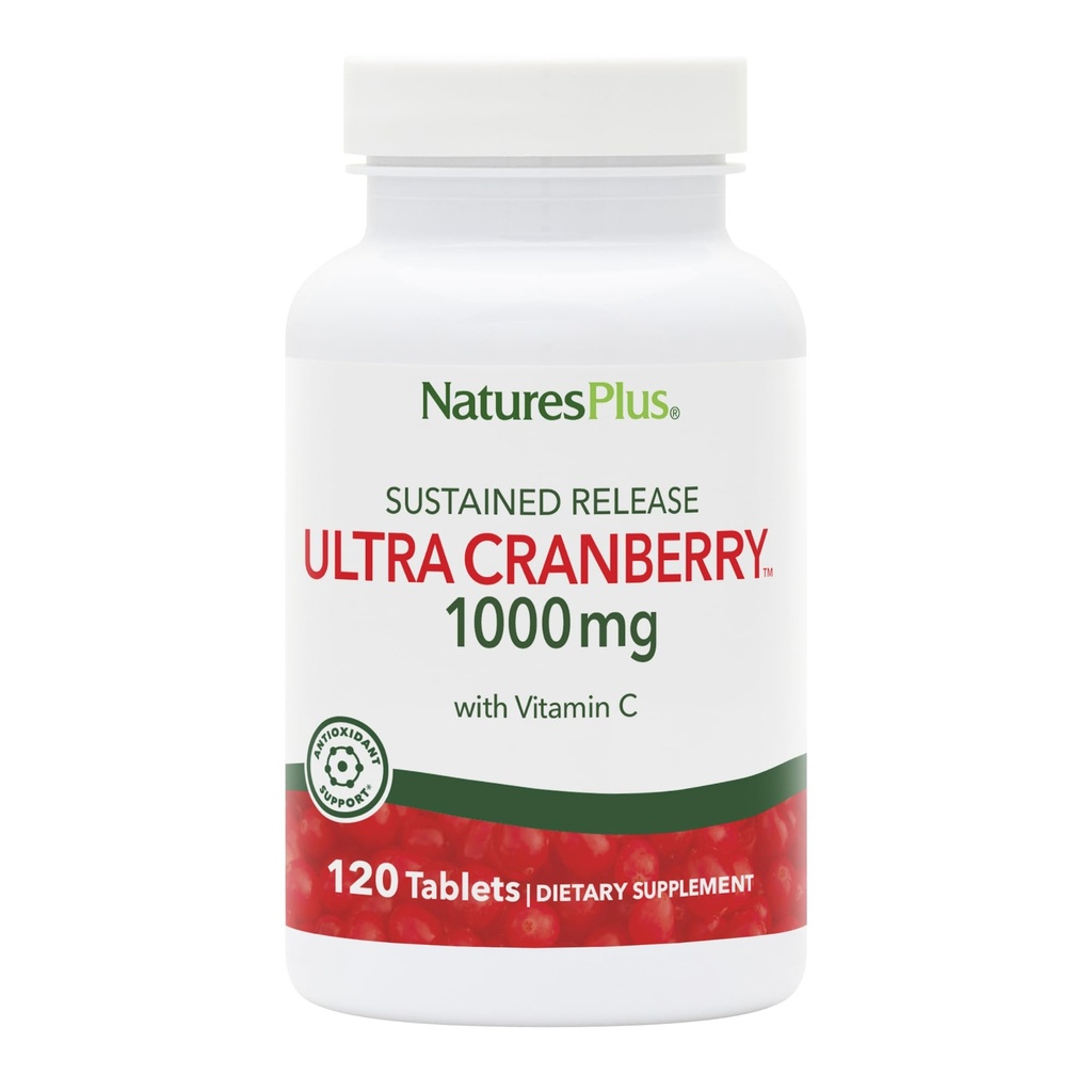 NaturesPlus Ultra Cranberry, 지속 릴리스 - 1000mg, 120 정제 - 비타민 C - 채식주의, 글루텐 무료 - 60 서빙