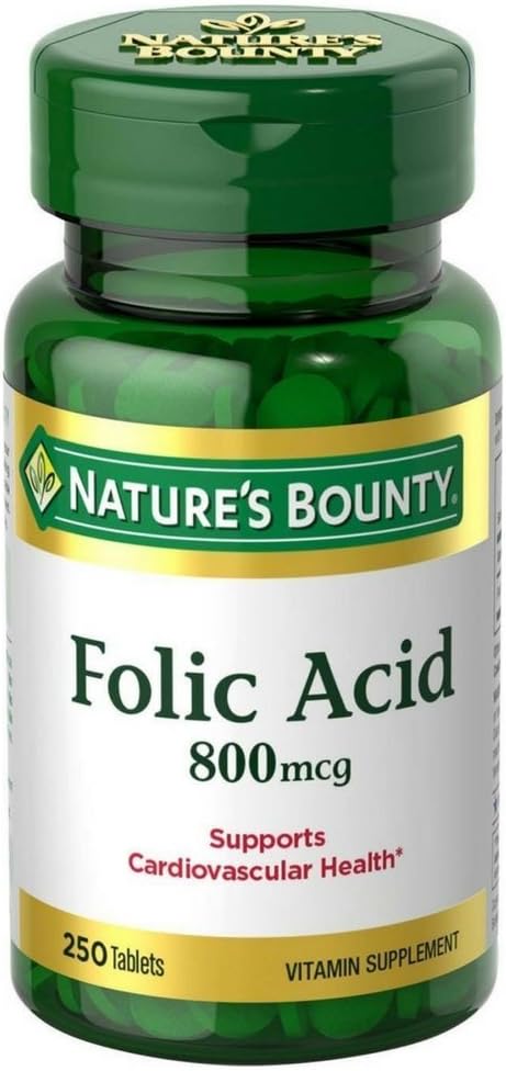 Folic 산 800 mcg 정제 최대 힘, 2개의 병 (250 조사)