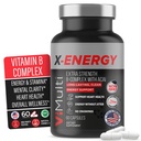 Caffeine & Vitamin B12와 X-Energy Extra Strength B Complex – B1, B2, B3 Niacin, B6, Folic Acid, Biotin, B5, Taurine, Ginseng, Rhodiola, Maca, Acai & Spirulina와 에너지 지원 – 60 캡슐
