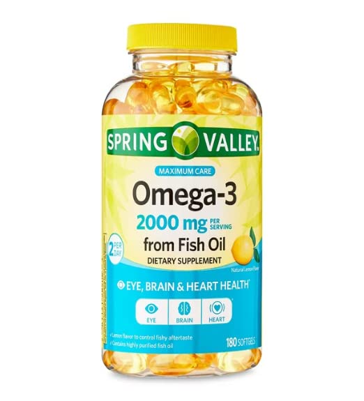 물고기 기름 최대 배려 Softgels, 2000mg, 180 조사에서 봄 밸리 Omega-3