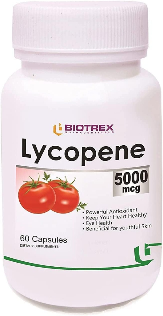BETT Biotrex Nutraceuticals Multivitamins -5000 Mcg (60 캡슐)와 리코펜