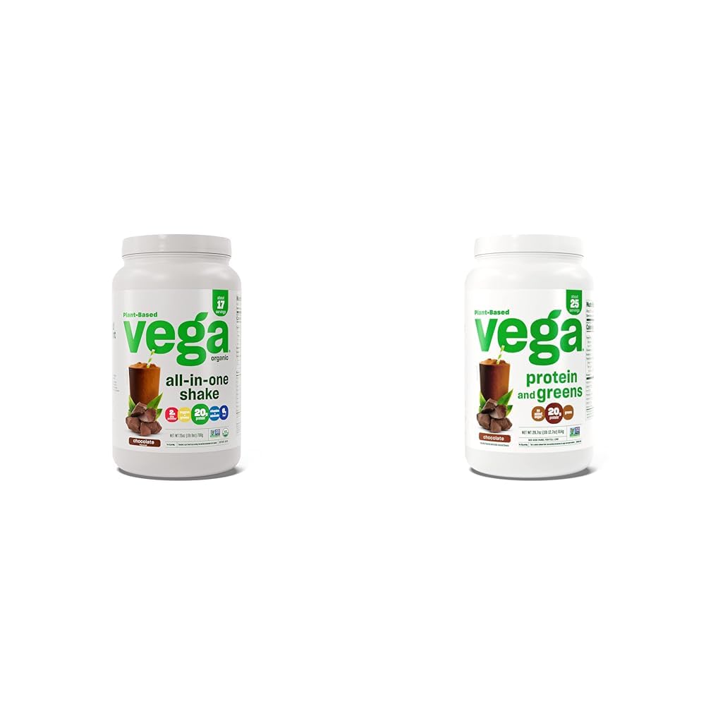 Vega 유기 올인원 Vegan 단백질 분말, 초콜렛 & 단백질 및 녹색 단백질 분말, 초콜렛