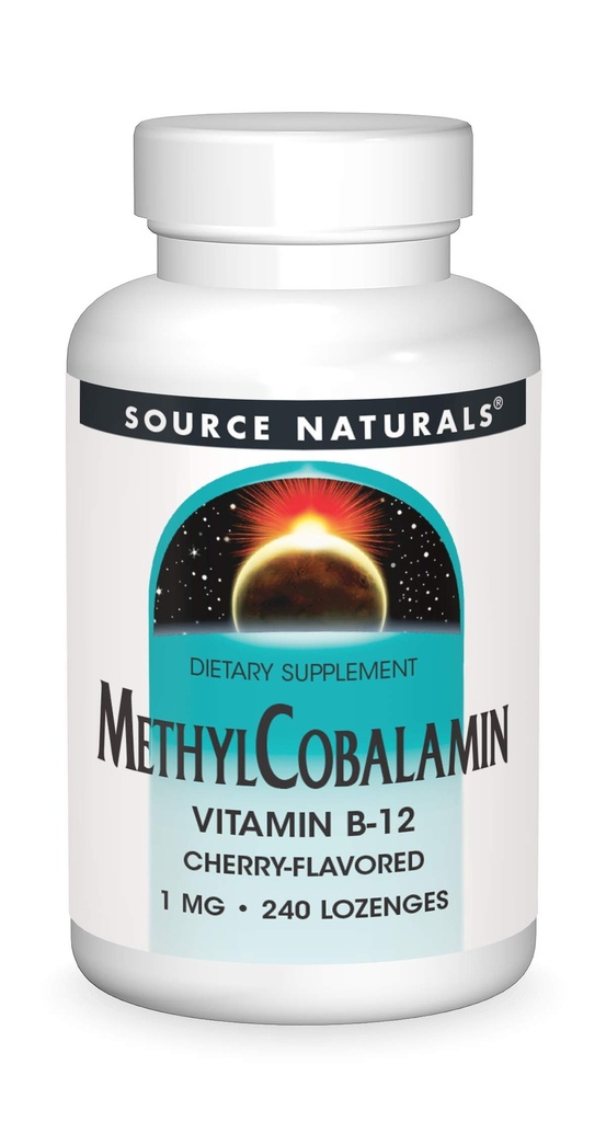 근원 자연적인 MethylCobalamin Vitmain B-12 버찌 잎, 1 mg - 240 Lozenges