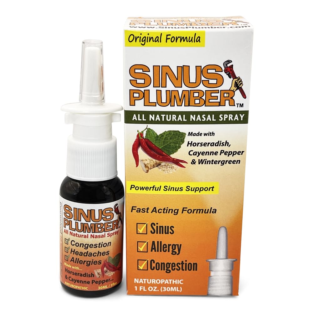 Sinus Plumber Pepper Nasal 스프레이, 알레르기 및 Sinus Relief, 혼잡, 두통, 1 fl oz