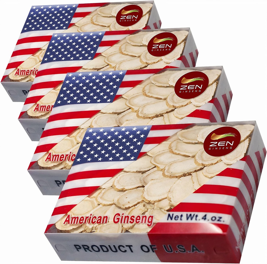 손의 4개의 상자는 미국 Wisconsin Ginseng Slice (16 Oz를 선정했습니다.) - 당신의 면역 체계를 빨리 밀어줍니다
