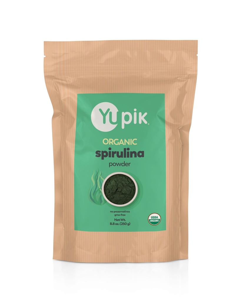 Yupik 유기 Spirulina 분말 8.8 oz, USDA 인증, 비 GMO, Kosher, Gluten-Free, Vegan, 단백질, 철 및 산화 방지제, 스무디, 쉐이크 및 베이킹을위한 슈퍼 푸드