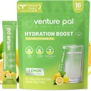 벤처 Pal Sugar Free Electrolyte Powder Packets - Rapid Hydration & Party Recovery 용 액체 일일 IV 음료 믹스 | 5 비타민 & 7 일 전동| Keto Friendly | Non-GMO | 인증 Vegan | 16 스틱