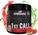 DownRange 1st Call Pre Workout Powder, 남성 및 여성을위한 Preworkout, Amino Acid Beta Alanine & Caffeine 펌프, 에너지 및 초점 지원, 30 서빙 (Strawberry Watermelon)