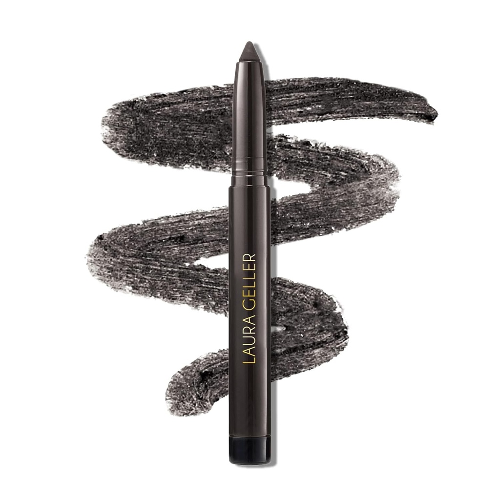 LAURA GELLER NEW YORK Kajal Longwear Kohl Eyeliner 연필 - 깊은 차콜 Kohl - 카페인과 비타민 E - 부드럽고 혼합 라이너 - 내장 샤프너