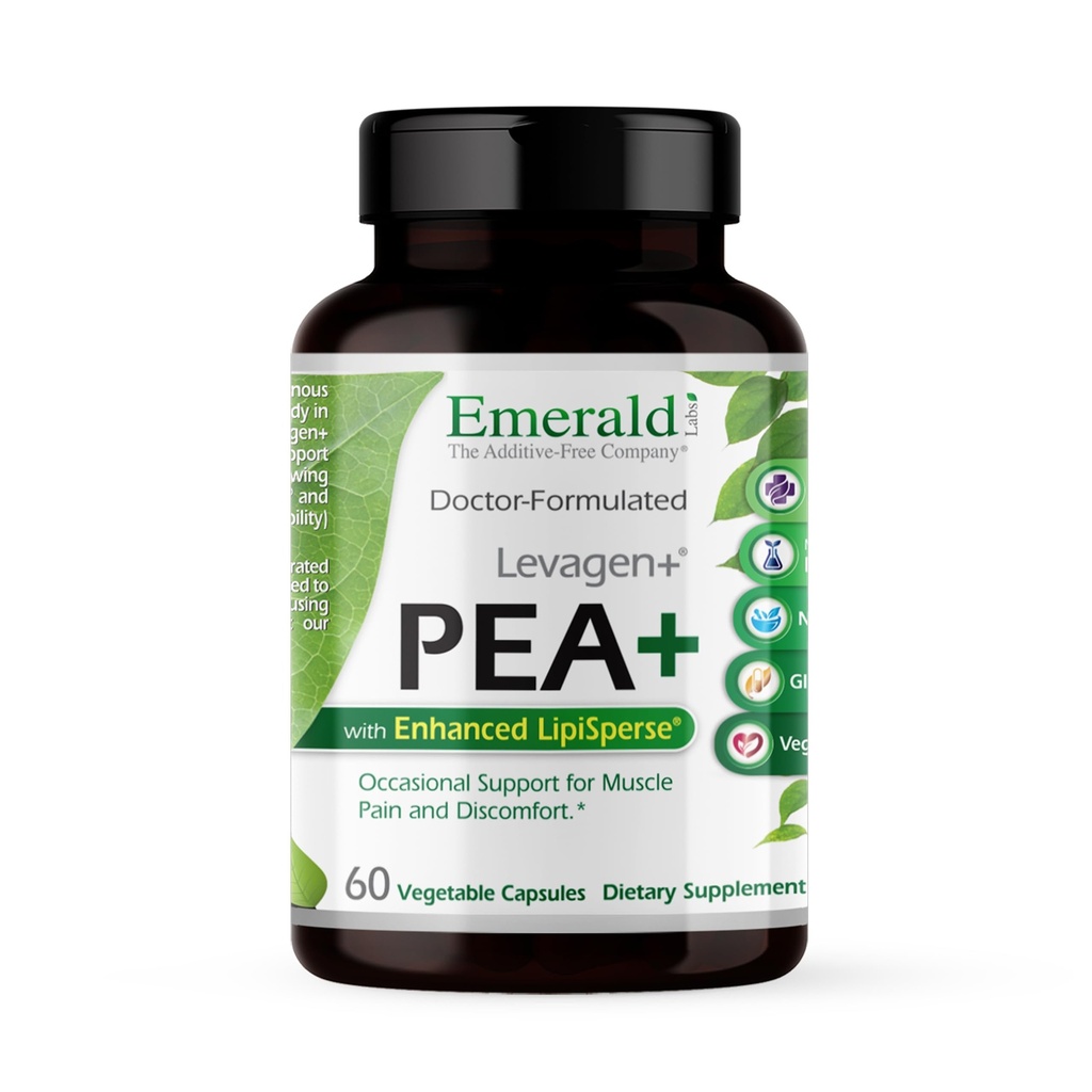 Levagen+를 가진 에메랄드 Laboratories Pea+ - Meriva Curcumin, OptiMSM & Levagen+ Pea*를 가진 합동 & 근육 건강을 지원하십시오 - 비 GMO, Vegan, 글루텐 자유로운 - 60 식물성 캡슐