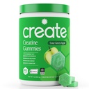 Creatine Monohydrate Gummies for Men & Women - Boost Focus, Strength, Endurance, Anti-Melting Formula, Vegan, Gluten-Free, Non-GMO, 1.5 Gram Creatine per Gummy (Sour Green Apple, 90 ct)