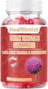 밀크 이틀 Gummies for Liver Cleanse, Detox & Repair Fatty Liver Formula Gummies, 우유 이틀 추출물 | 산화 방지제 지원 및 천연 간 건강, 간 해독, 60 Vegan Ct