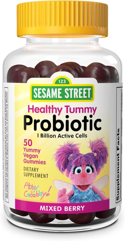 Webber Naturals Sesame Street 건강한 Tummy Probiotics for Kids, Gummy, 50 Gummies 당 1 억 활성 셀, Digestive Health, Gluten, Dairy, Peanut & Gelatin, Vegan의 무료