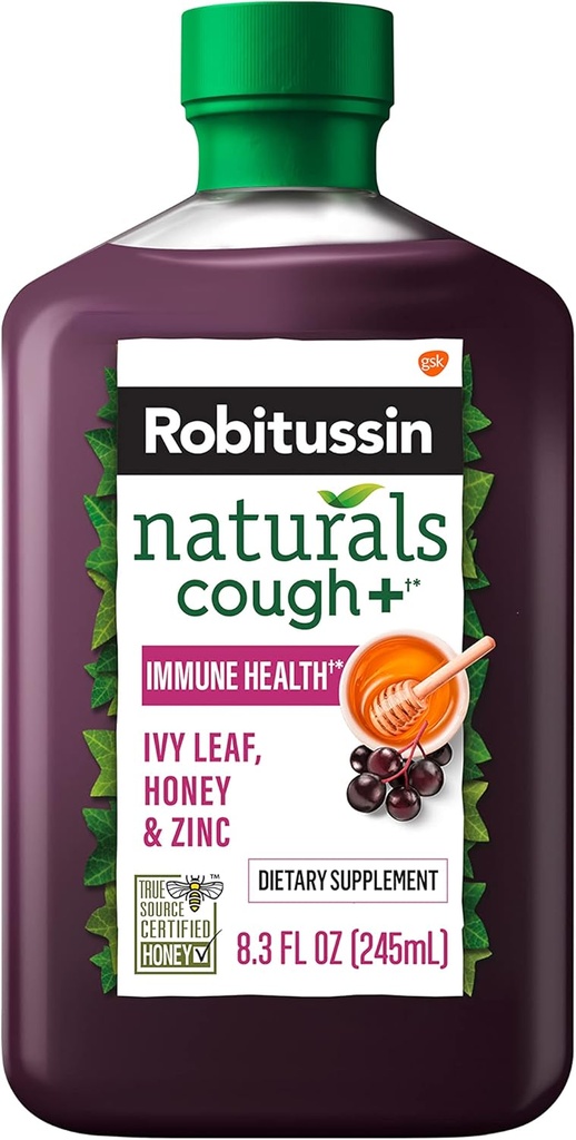 Robitussin Naturals Cough Plus Immune Health Dietary Supplement for Occasional Cough Relief and Immune Support - 8.3 오즈