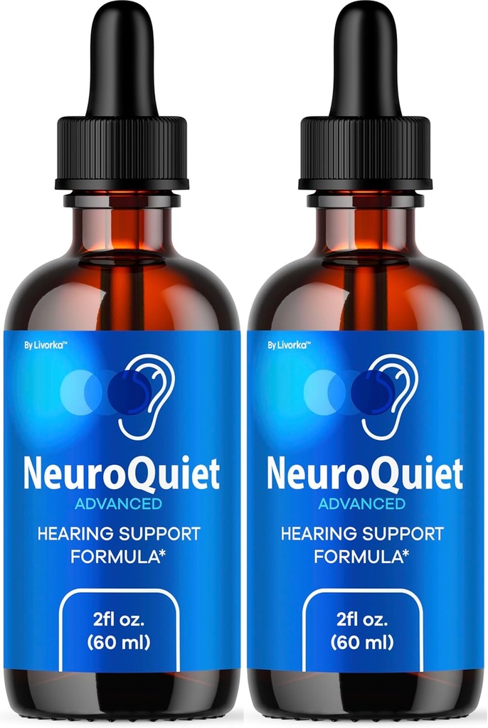 (2 팩) NeuroQuiet 드롭 - 공식 NeuroQuiet Daily Hearing 지원 귀 건강, 감사 Clarity & Inner Ear Balance 리뷰, 2 개월 동안 2 병