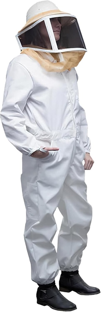 Mann Lake Deluxe Bee Suit, 지퍼로 고정 된 광장 베일, 내구성 50 / 50 코튼 / 폴리 에스테르 혼합, Bee Protection Suit, 성인을위한 전문 Beekeeping Suit, 대형