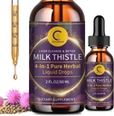 우유 엉겅퀴 추출물은 Liver Cleanse Detox & Repair, Dandelion Root, Artichoke 및 Turmeric, All-Natural Herbal Liver Support Supplement, Vegan, Non-GMO, 2 FL OZ와 함께 보충합니다.