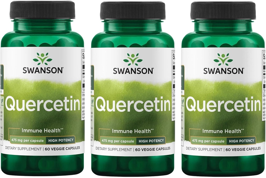 Swanson 높은 효능 Quercetin - 산화 방지제 방어 - (60 Veggie 캡슐) 3 팩