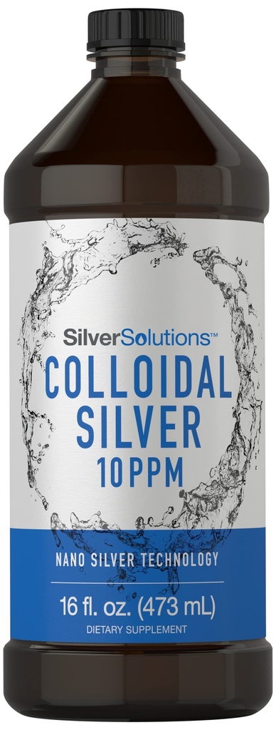 Carlyle Colloidal 실버 액체 | 10 PPM | 16 fl. Oz (473 mL) | 나노 실버 기술 솔루션 | 채식주의, 비 GMO, 글루텐 무료 보충